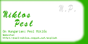 miklos pesl business card